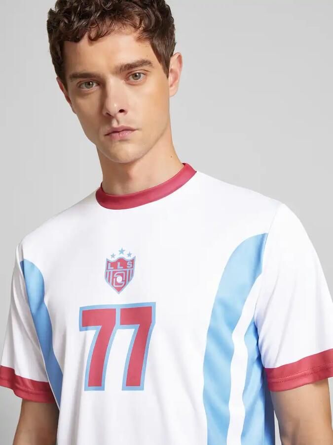 Low Lights Studios T-shirt met motiefprint model 'SEVENTY SEVEN FOOTBALL'