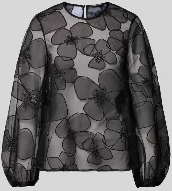 LUISA CERANO Blouse in transparante look met ronde hals