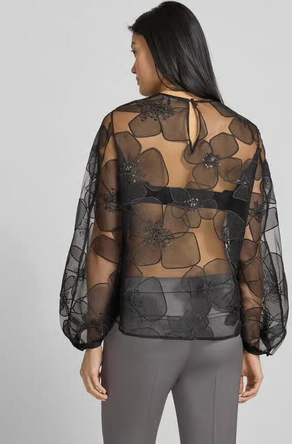 LUISA CERANO Blouse in transparante look met ronde hals