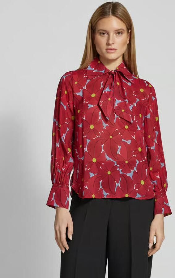LUISA CERANO Blouse met strik van viscose met strikkraag - Foto 2
