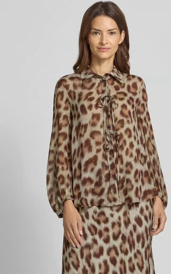 LUISA CERANO Blouse van viscose met vetersluiting - Foto 2