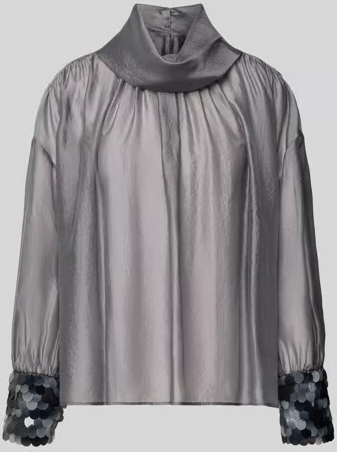 LUISA CERANO Blouse van viscosemix met col en pailletten