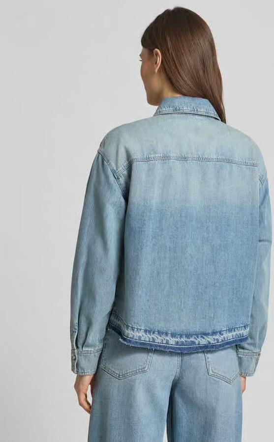 LUISA CERANO Boxy fit jeansblouse met borstzakje - Foto 2