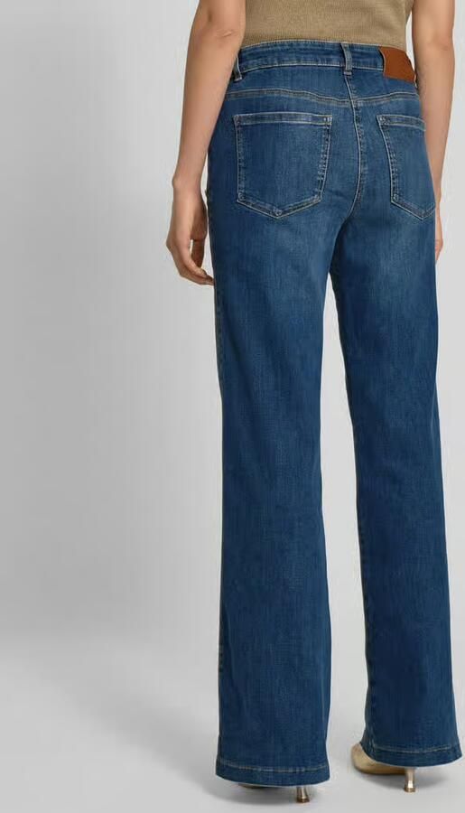 LUISA CERANO Flared cut jeans met knopen en achterzakken