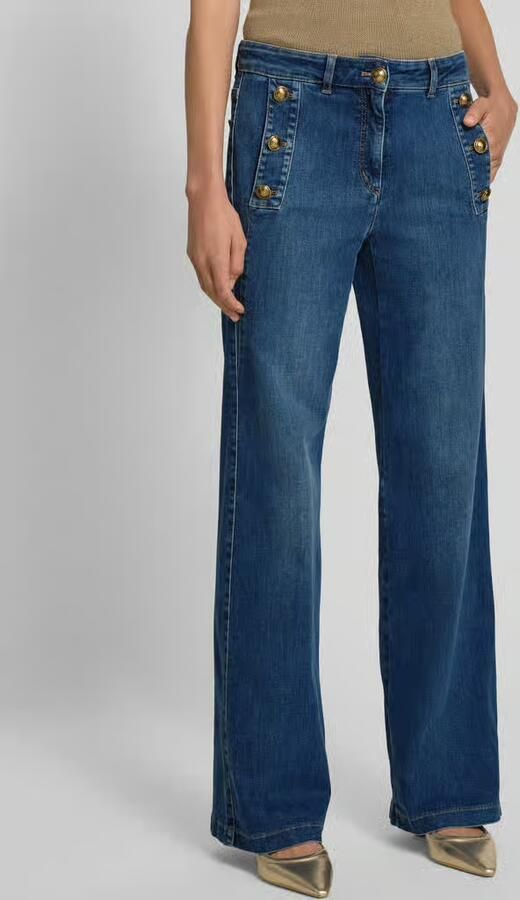 LUISA CERANO Flared cut jeans met knopen en achterzakken - Foto 2