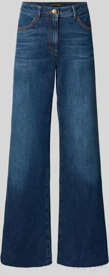 LUISA CERANO flared fit jeans van elastische katoenmix met riemlussen