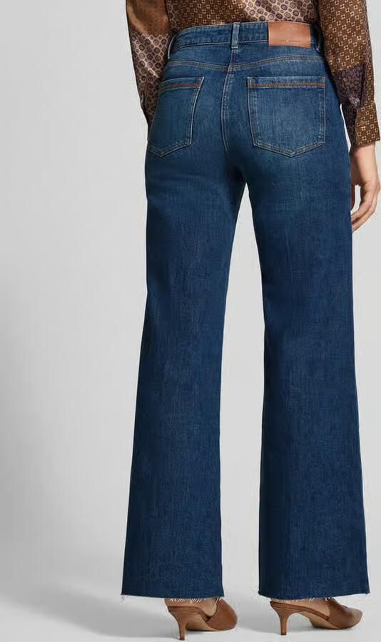 LUISA CERANO flared fit jeans van elastische katoenmix met riemlussen - Foto 3