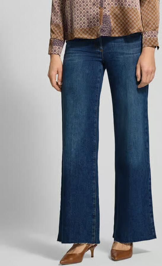 LUISA CERANO flared fit jeans van elastische katoenmix met riemlussen - Foto 2