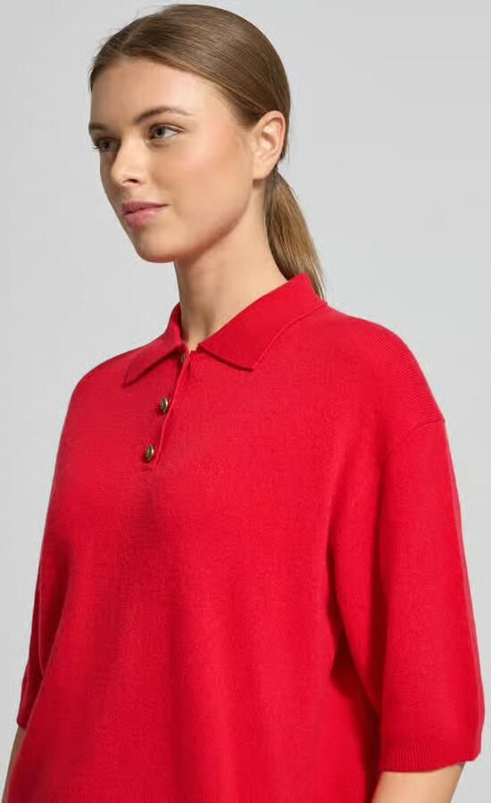 LUISA CERANO Gebreid shirt van een mix van wol en kasjmier met polokraag - Foto 2