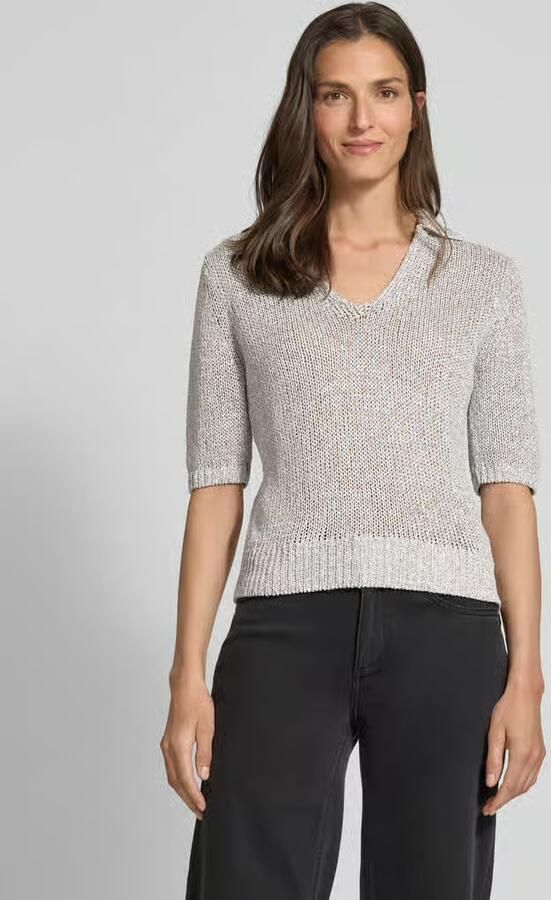 LUISA CERANO Gebreid shirt van linnenmix met 1 2-mouwen - Foto 2