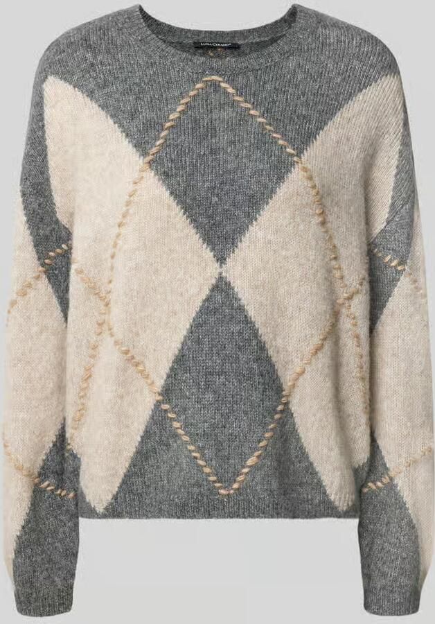 LUISA CERANO Gebreide pullover in all-over look met ronde hals