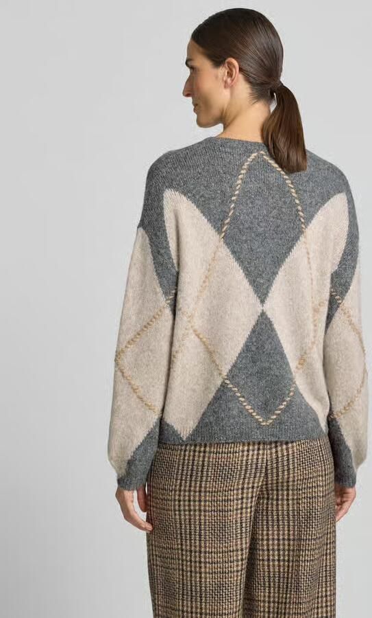 LUISA CERANO Gebreide pullover in all-over look met ronde hals - Foto 2