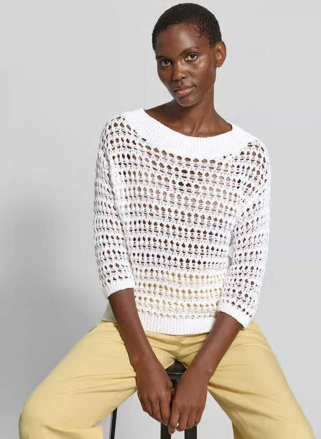 LUISA CERANO Gebreide pullover met ronde hals en 3 4-mouwen