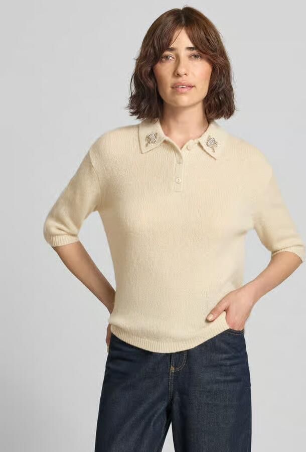 LUISA CERANO Gebreide pullover van mix van katoen en kasjmier met siersteentjes - Foto 2