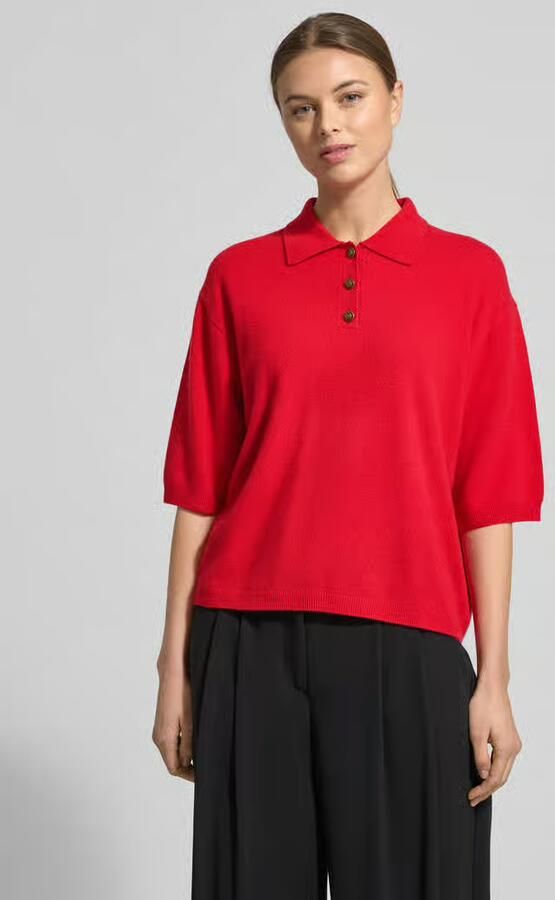 LUISA CERANO Gebreid shirt van een mix van wol en kasjmier met polokraag - Foto 3