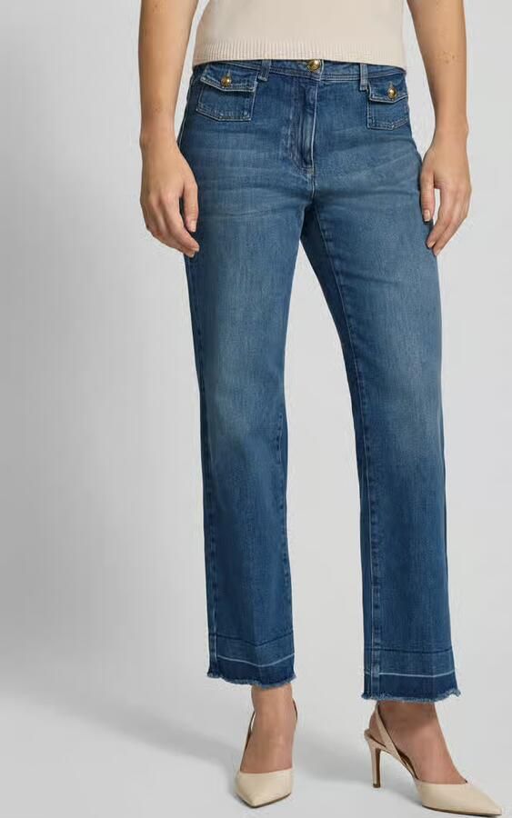 LUISA CERANO Jeans in Used-look met franjes - Foto 3
