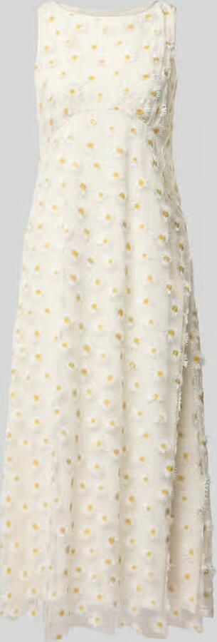 LUISA CERANO midi-jurk met all-over pailletten met bloemenmotief