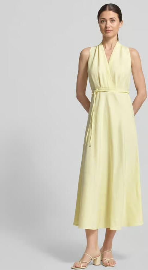 LUISA CERANO Midi-jurk met V-hals en bindceintuur - Foto 2