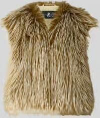 LUISA CERANO Mouwloze bodywarmer van imitatiebont met V-hals
