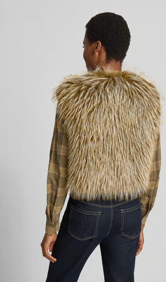 LUISA CERANO Mouwloze bodywarmer van imitatiebont met V-hals - Foto 3