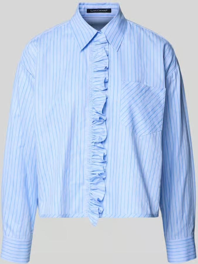 LUISA CERANO Overhemdblouse met ruches en borstzak