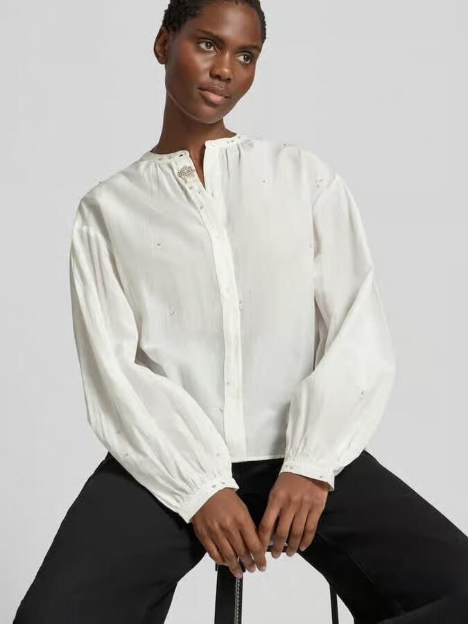 LUISA CERANO regular fit blouse met siersteentjes