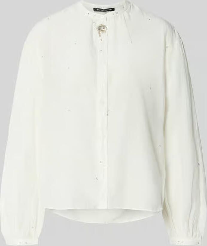 LUISA CERANO regular fit blouse met siersteentjes - Foto 2