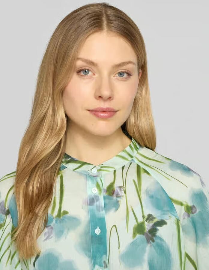 LUISA CERANO regular fit blouse van lyocell-ramie-mix