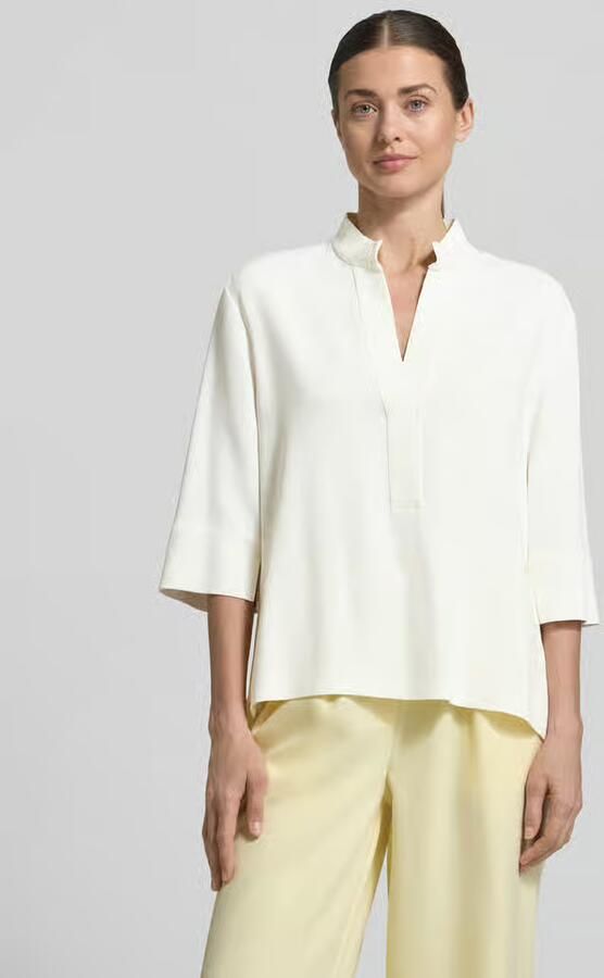 LUISA CERANO regular fit blouse van mix van viscose en elastaan met 3 4-mouw - Foto 3
