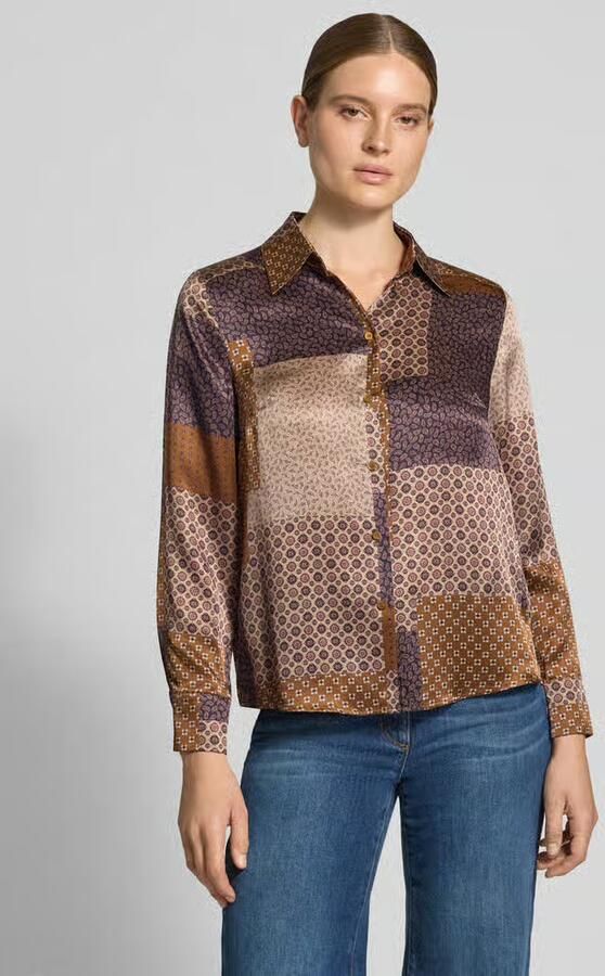 LUISA CERANO Regular fit blouse van zijde in allover-look - Foto 3