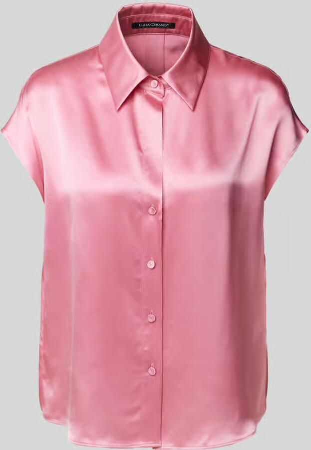 LUISA CERANO Regular fit blouse van zijde met kapmouwen