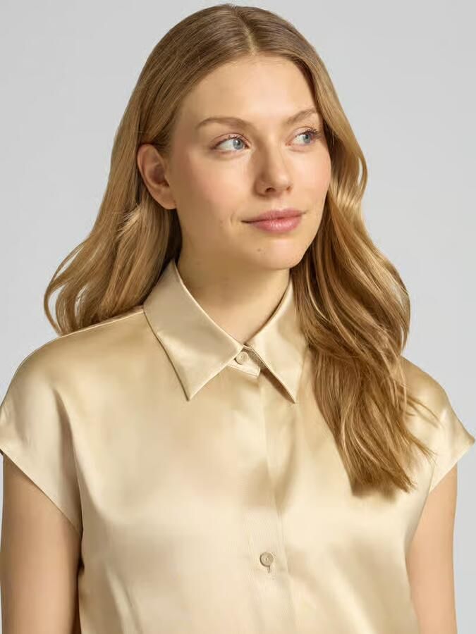 LUISA CERANO regular fit blouse van zijde met knoopsluiting