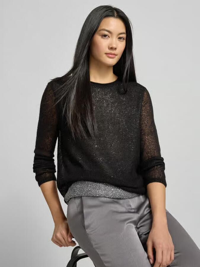 LUISA CERANO Regular fit gebreide pullover met alpaca - Foto 2