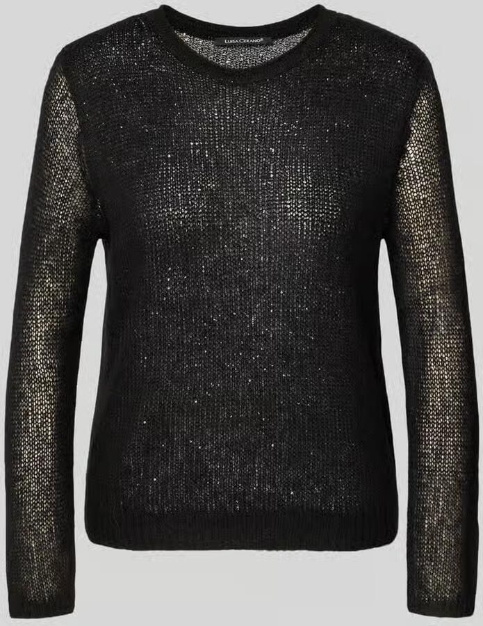 LUISA CERANO Regular fit gebreide pullover met alpaca