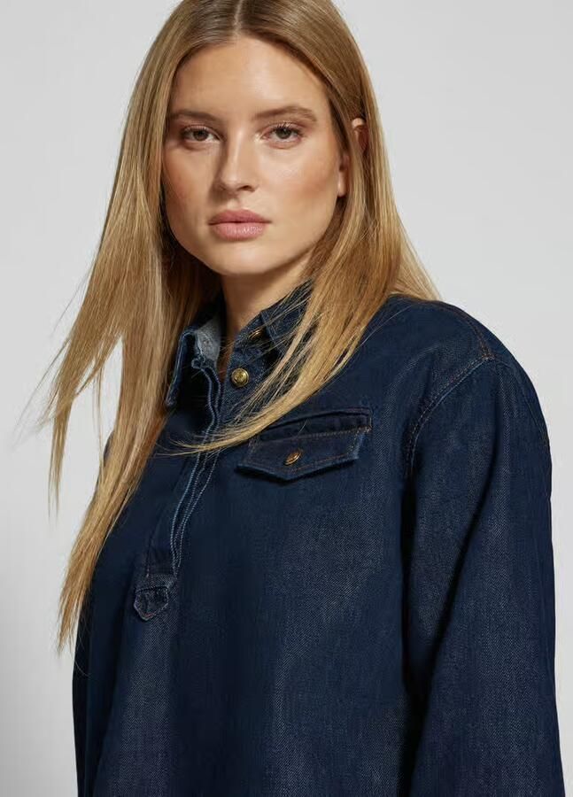 LUISA CERANO Regular fit jeansblouse met borstzak - Foto 2