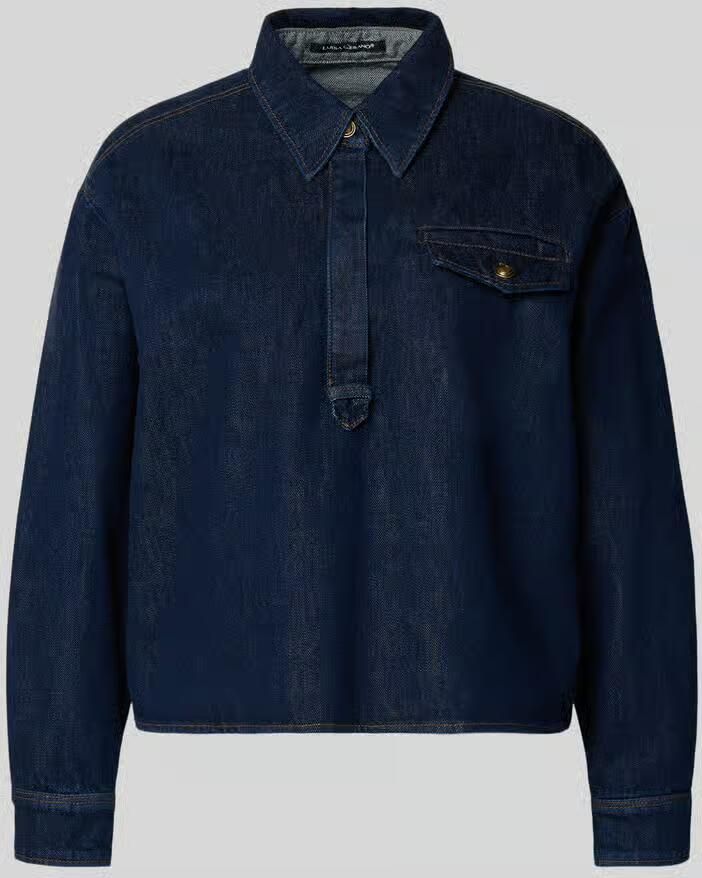 LUISA CERANO Regular fit jeansblouse met borstzak