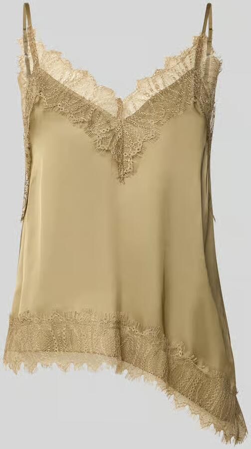 LUISA CERANO regular fit top met kant