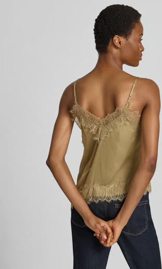 LUISA CERANO regular fit top met kant