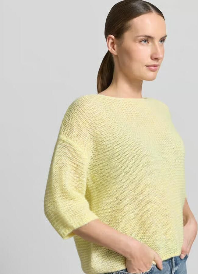 LUISA CERANO relaxed fit gebreid shirt met alpaca met tricotlook