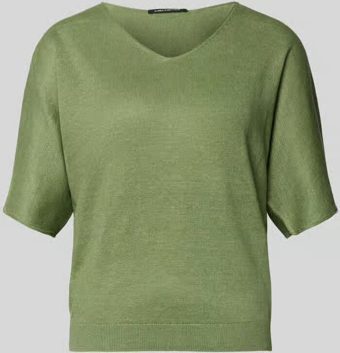 LUISA CERANO relaxed fit gebreid shirt van puur linnen in tricotlook - Foto 2