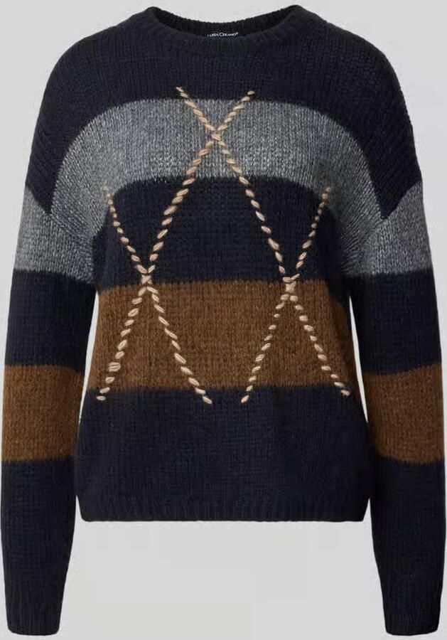 LUISA CERANO relaxed fit gebreide pullover van materiaalmix met alpaca-aandeel