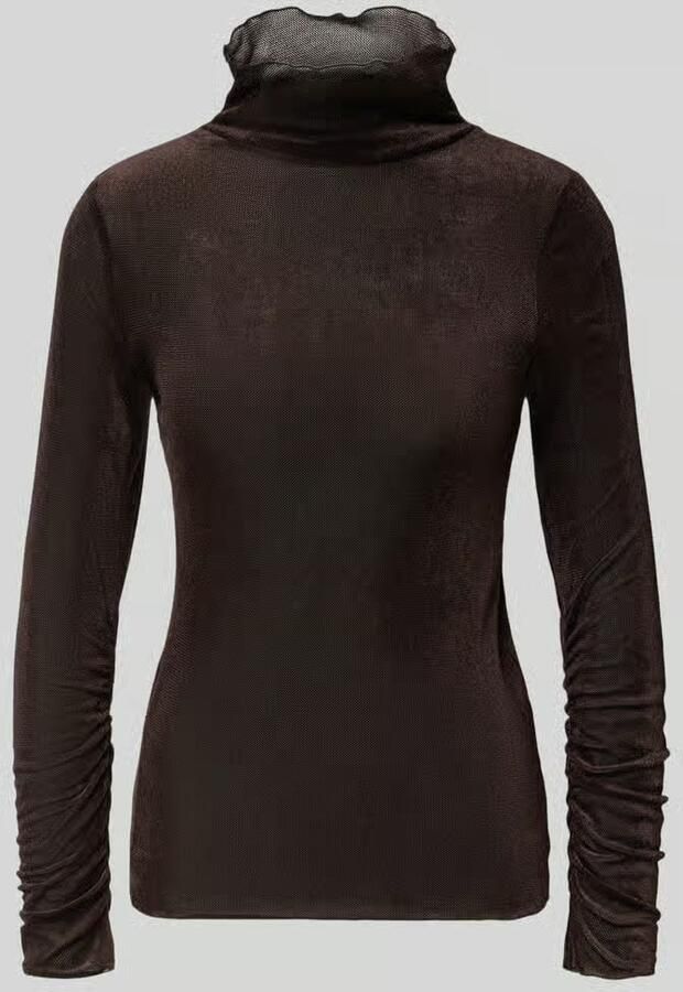 LUISA CERANO shirt met lange mouwen met plooien en opstaande kraag