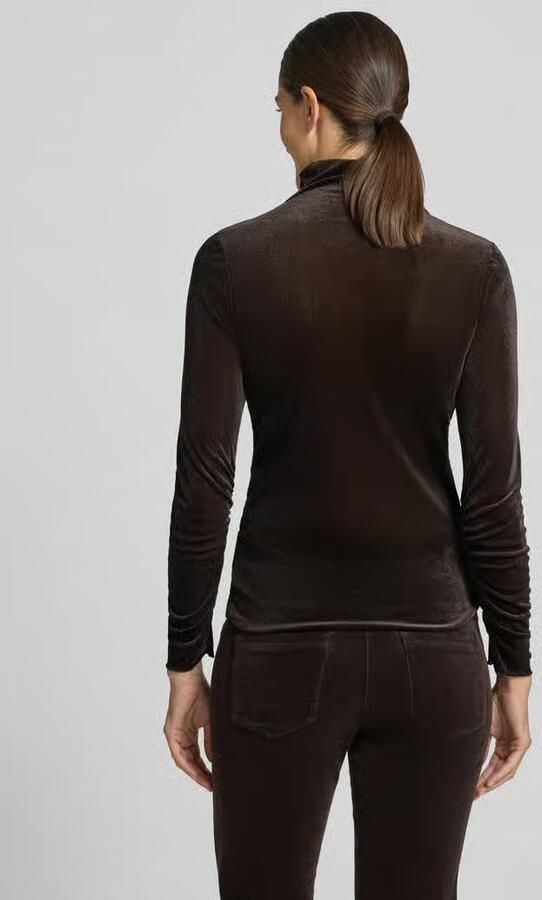 LUISA CERANO shirt met lange mouwen met plooien en opstaande kraag - Foto 2