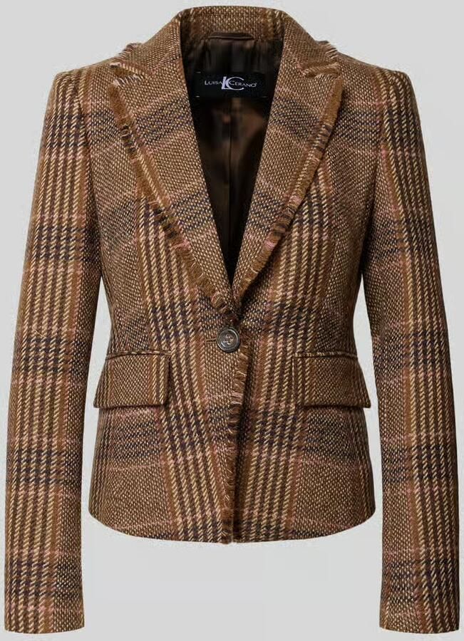 LUISA CERANO Slim fit blazer van scheerwol met klepzakken