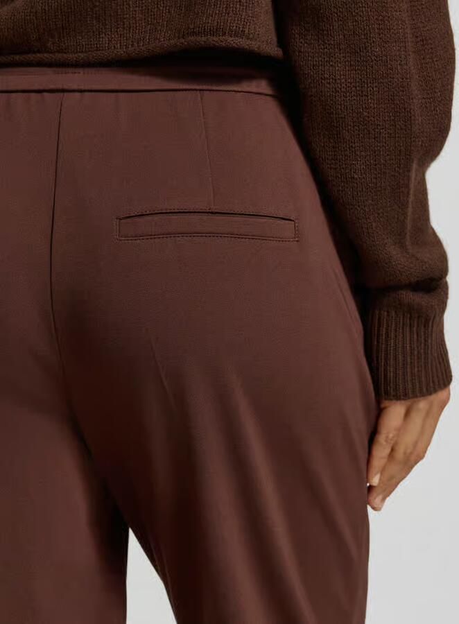 LUISA CERANO Straight fit broek van viscosemix met bandplooien