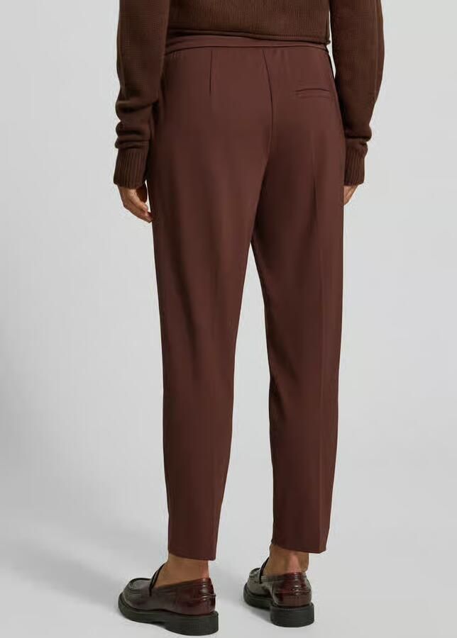 LUISA CERANO Straight fit broek van viscosemix met bandplooien - Foto 3