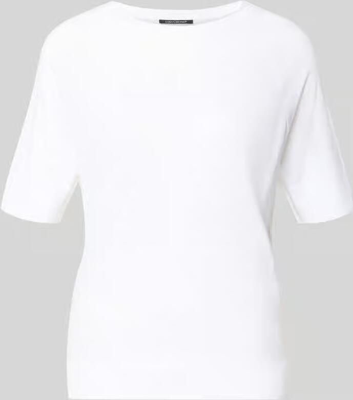 LUISA CERANO T-shirt van lyocell-katoenmix met ronde hals