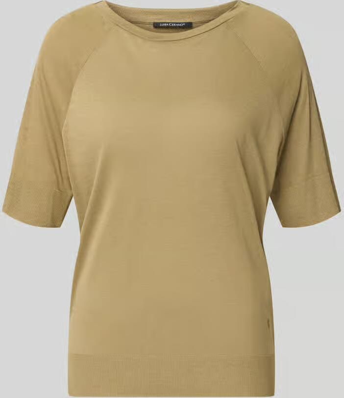 LUISA CERANO T-shirt van lyocell-katoenmix met ronde hals