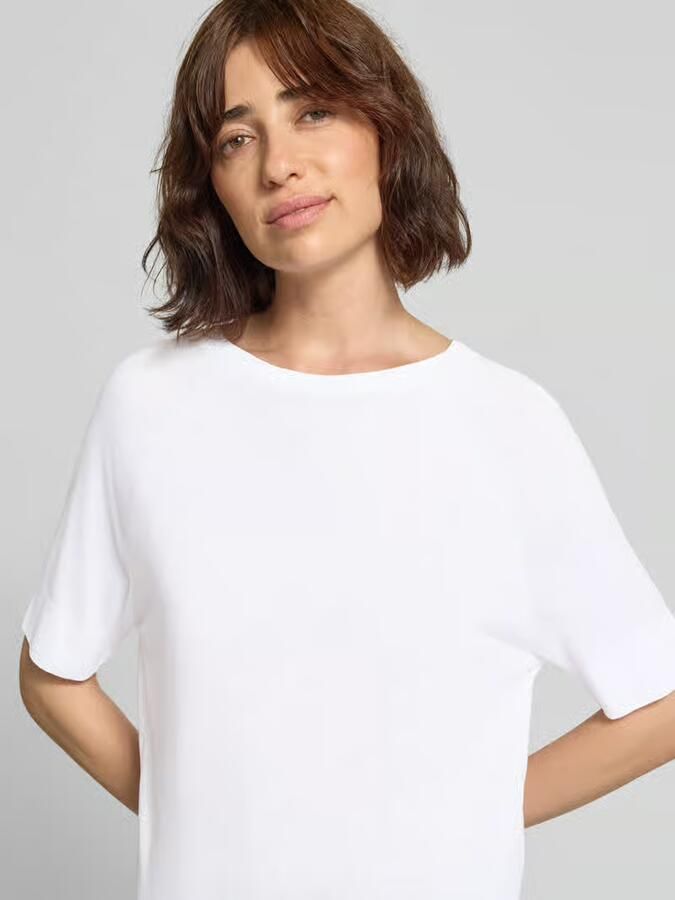 LUISA CERANO T-shirt van lyocell-katoenmix met ronde hals - Foto 2