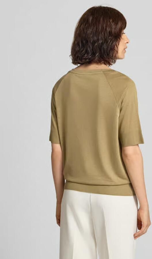 LUISA CERANO T-shirt van lyocell-katoenmix met ronde hals